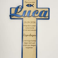 Kreuz Kommunion Personalisiertes Holzkreuz zur Taufe, Kommunion & Konfirmation