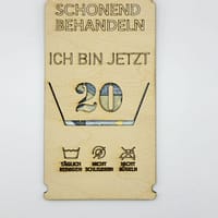 Lustiges Geldgeschenk aus Holz „Schonend Behandeln“