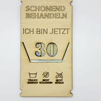 Lustiges Geldgeschenk aus Holz „Schonend Behandeln“
