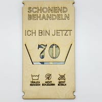 Lustiges Geldgeschenk aus Holz „Schonend Behandeln“