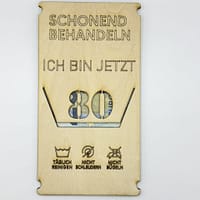 Lustiges Geldgeschenk aus Holz „Schonend Behandeln“