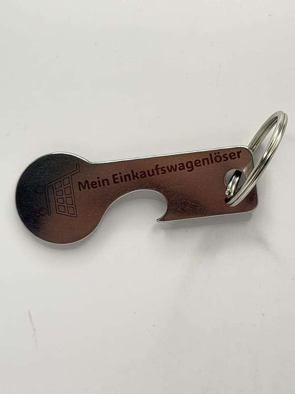 3-in-1 Schlüsselanhänger: Einkaufswagenlöser, Flaschenöffner & Unikat